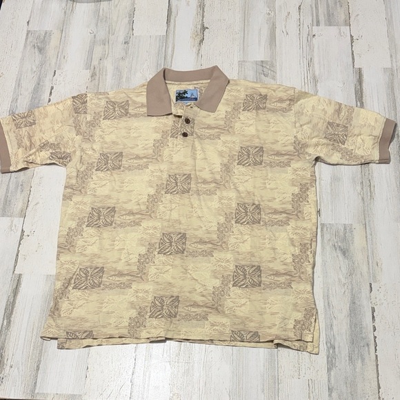 AFTCO Other - AFTCO Beige Patterned Men's Polo Shirt
